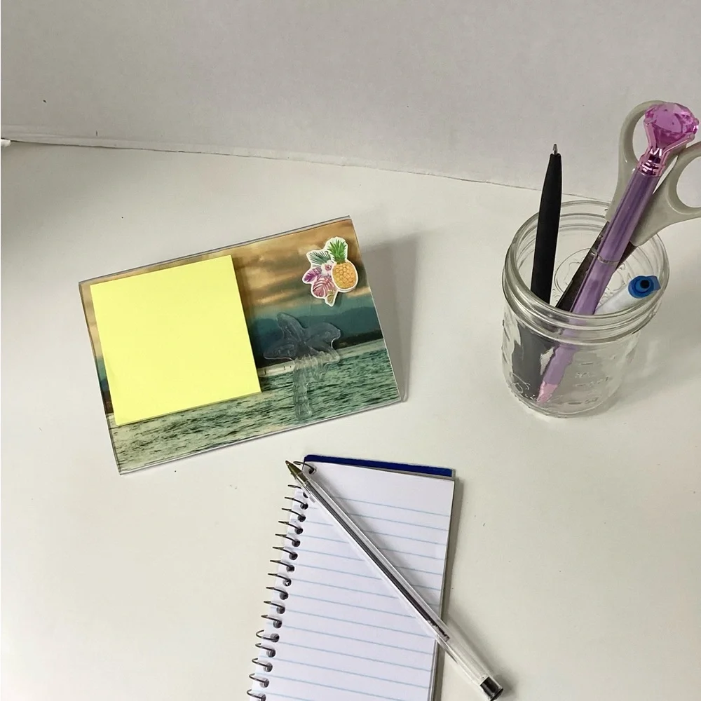 Hand Crafted Notepad Holder Office Desk Dorm Decor Beach